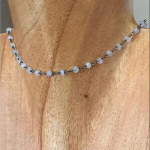 Choker Necklace,Moonstone Choker,Moonstone Collar Necklace,Trendy Necklace